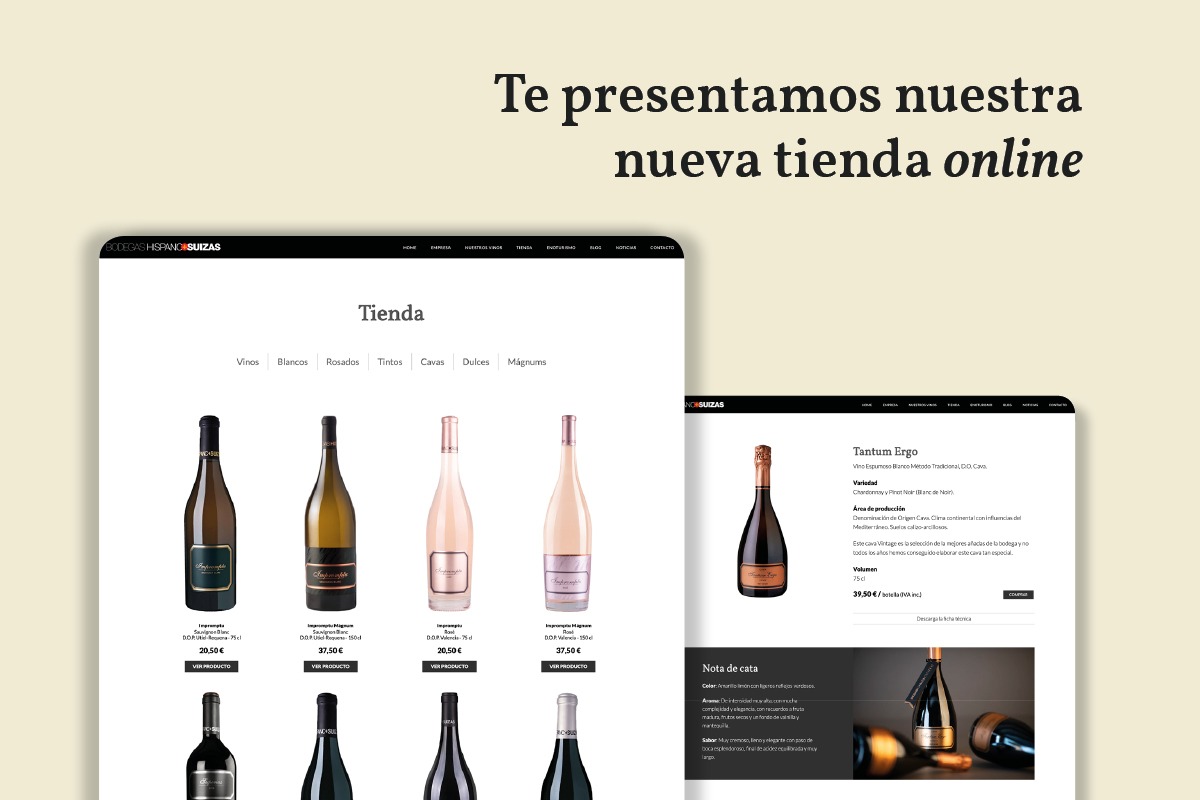 Nueva tienda online con más información de variedades, parcelas y maridajes