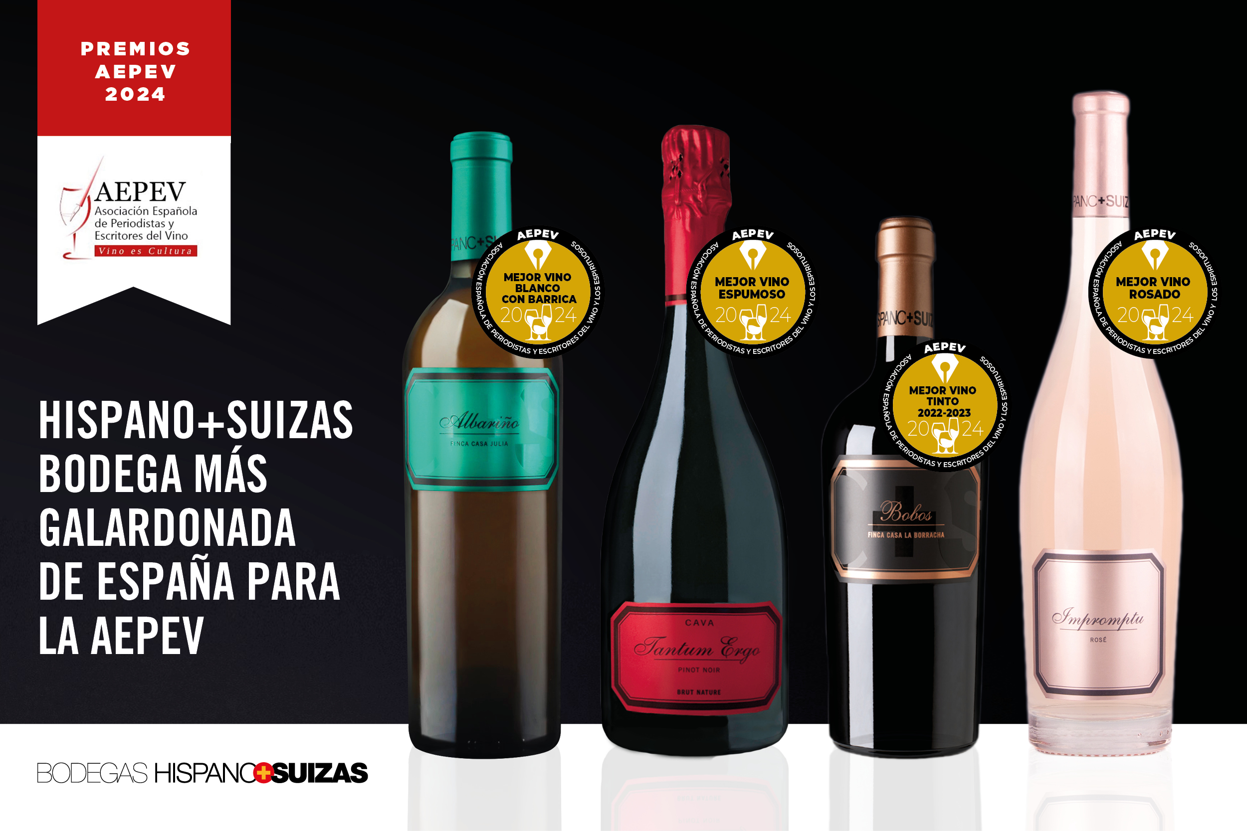 La asociación de periodistas y escritores del vino (AEPEV) premia a Bodegas Hispano Suizas como la bodega más laureada de España en 2024